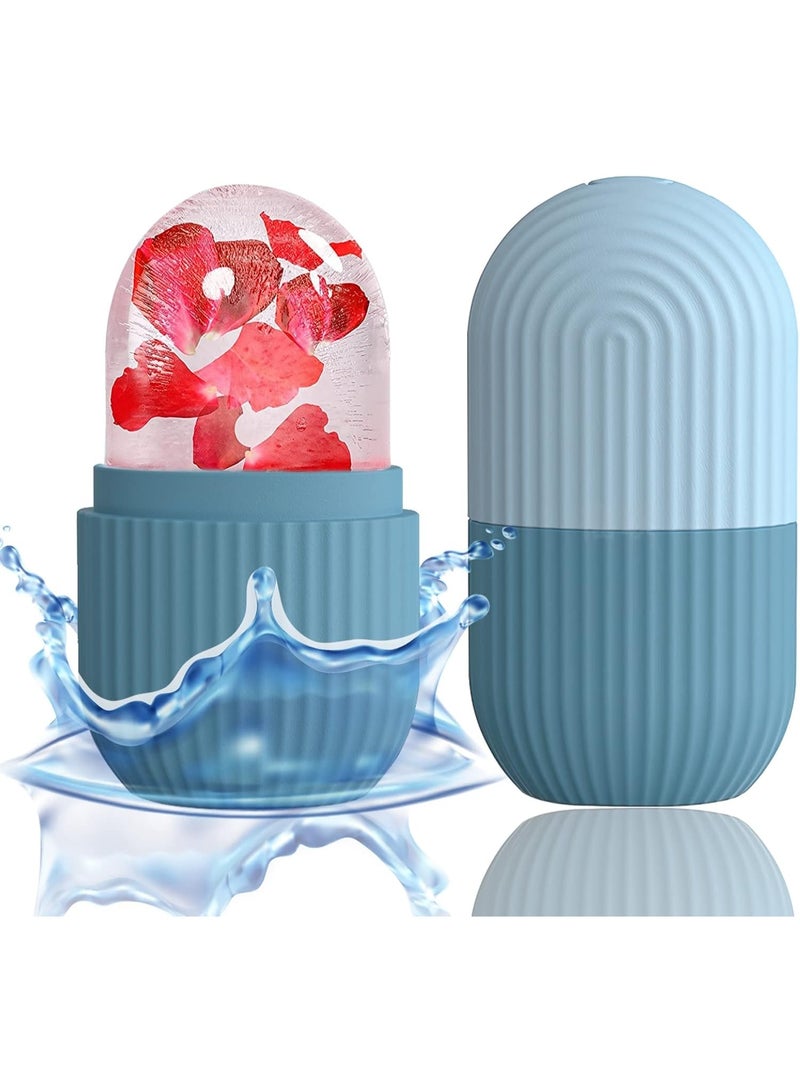 Ice Face Roller, Reusable Silicone Mold Face Massage Eye Facial Beauty Skin Care Tools Apply Ice for Shrink Pores Anti Wrinkle Reduce Puffiness Improve Skin Elasticity, Striped, - Image 4